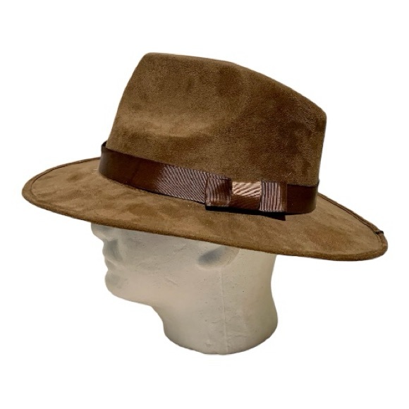 Men’s Brown Felt Fedora Hat With Satin Band Size 8 1/4 - Picture 2 of 4
